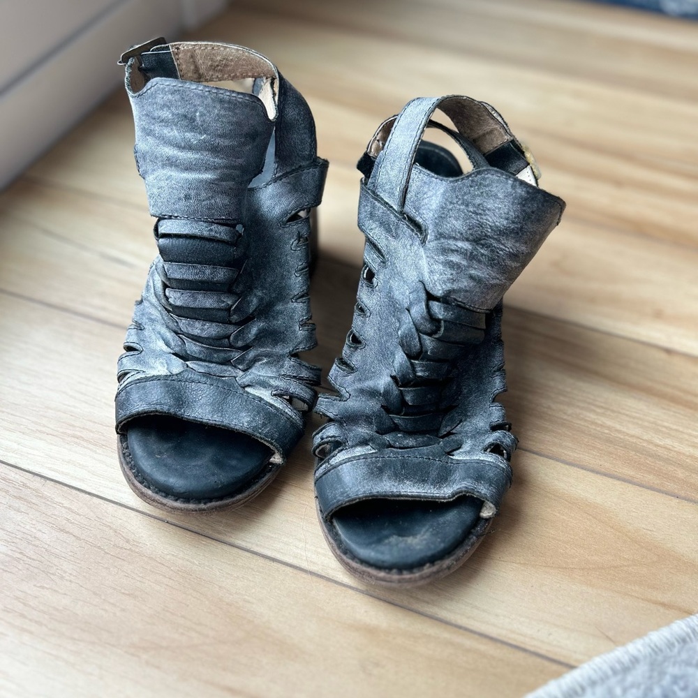 Free People Leather Sandal Heels
